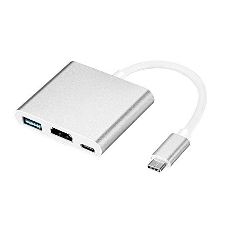 USB Type C Hub HDMI 4K Adapter USB-C to HDMI Converter with 3.0 USB Port and Type C 3.1 Charging Port for Macbook,ChromeBook Pixel,Samsung S8