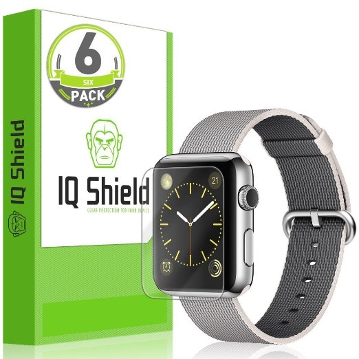 Apple Watch 42mm Screen Protector, IQ Shield® LiQuidSkin (Updated Design)(6-Pack) Full Coverage Screen Protector for Samsung Apple Watch 42mm HD Clear Anti-Bubble Film - with Lifetime Warranty