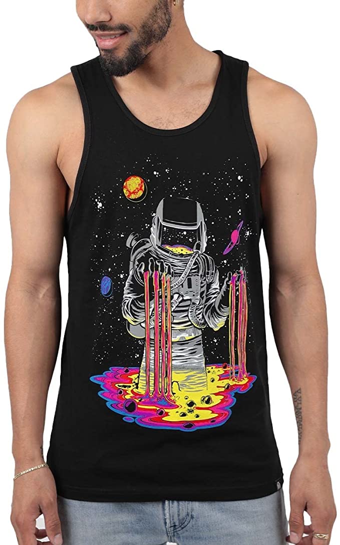 INTO THE AM Graphic Tank Tops for Men - Summer Beach Fashion Men's Tank Tops Graphic