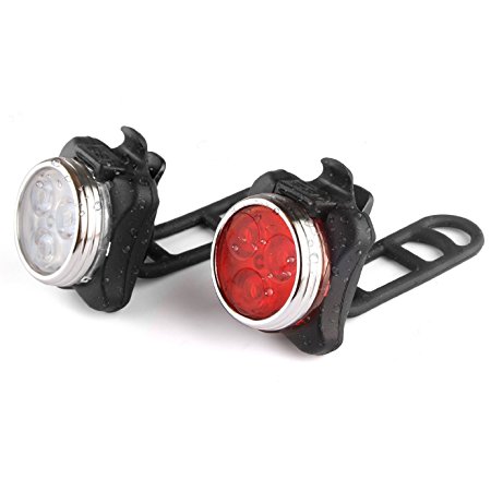 GaGa MILANO Rechargeable LED Bike Lights Set - Headlight Taillight Combinations Front & Rear LED Bicycle Light Set