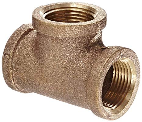 Anderson Metals 38101 Red Brass Pipe Fitting, Tee, 3/4" x 3/4" x 3/4" Female Pipe