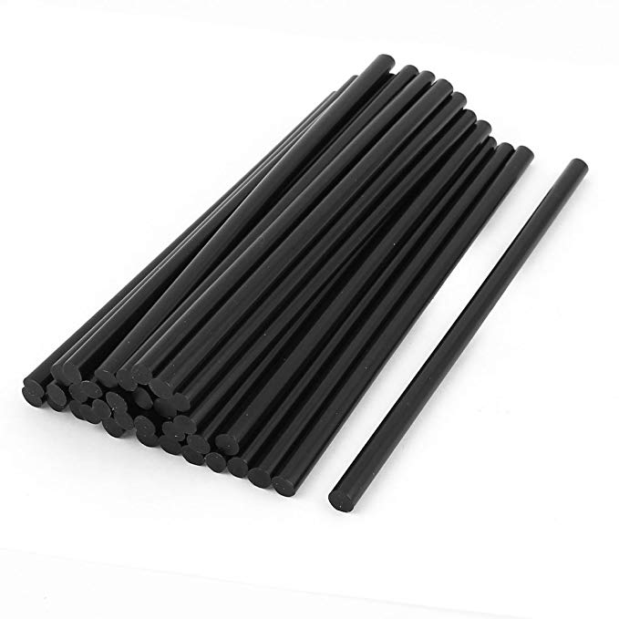 Hot Melt Glue Sticks - TOOGOO(R) 35 Pcs 7mm Diameter 190mm Length Plastic Black Hot Melt Glue Stick