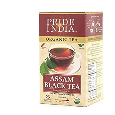 Pride Of India Organic Indian Assam Black Tea, 25 Tea Bags