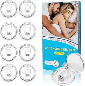 8 Packs Anti Snoring Devices,Silicone Magnetic Stop Snoring Solution for Comfortable and Quiet Sleep & Anti Snoring Nose Clip