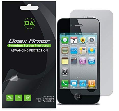 [6-Pack] Dmax Armor for iPhone 4 4S Screen Protector Anti-Bubble High Definition Clear Shield - Lifetime Replacements Warranty- Retail Packaging
