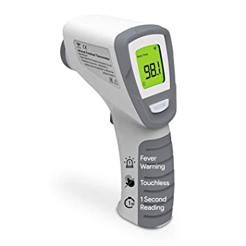 Wide Plus Digital Forehead Thermometer - No Touch Instant Read Infrared Thermometer with Colored Fever Alert - for Adults and Babies