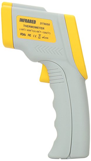 SainSonic Non-Contact Instant-Read Laser IR Themometer Gun Wide Temperature Range (Yellow-Grey(-58F to 1202F))