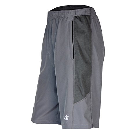 Mens Athletic Shorts with Zipper Pockets for Running, Basketball, Gym by X31 Sports