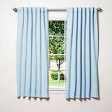 Best Home Fashion Thermal Insulated Blackout Curtains - Back Tab Rod Pocket - Sky Blue - 52W x 63L - Set of 2 Panels