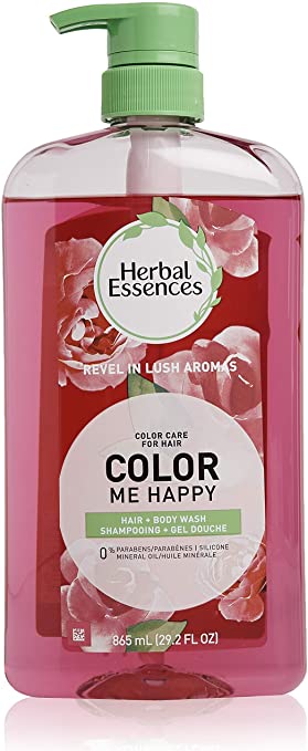 Herbal Essences Color Me Happy Shampoo Body Wash Shampoo for Colored Hair, 865 Ml