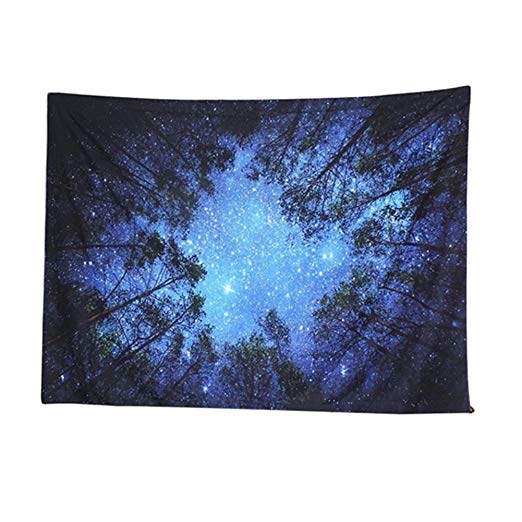 ZX101 Fashiont Handicraft Wall Hanging Tapestry Starry Blue Sky Fores Wall Decor Art Large Beach Towel Picnic Blanket size 160150cm