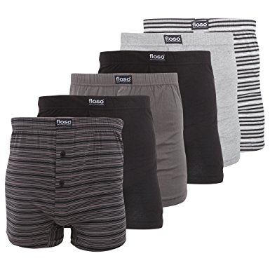 FLOSO® Mens Cotton Mix Boxer Shorts (Pack Of 6)