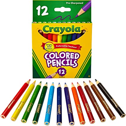 Crayola 68-4112 Colored Pencils, Short, 12-Pack