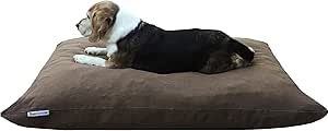 Dogbed4less Shredded Memory Foam Pillow Dog Bed with Waterproof Liner and Machine Washable Cover (Brown Denim, Large 48"X29")