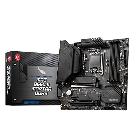 MSI MAG B660M Mortar DDR4 Motherboard, Micro-ATX - Supports Intel 12th Gen Core Processors, LGA 1700 - DDR4 Memory Boost 4800 MHz/OC, PCIe 4.0 & 3.0 x16 Slots, 2 x M.2 Gen4 Slots, 2.5G LAN