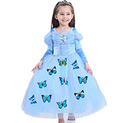 Girls' Cinderella Dress Princess Party Costume Butterfly