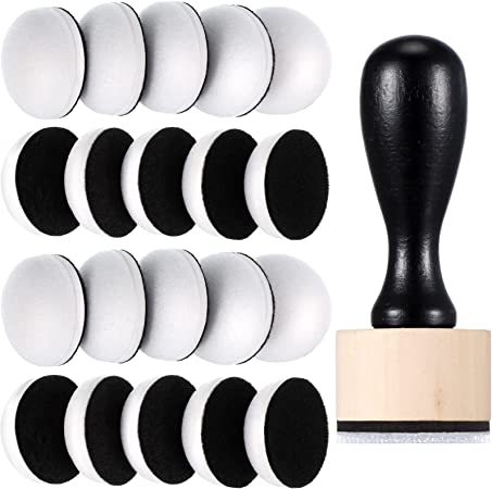 21 Packs Mini Round Ink Blending Tool with Foams Set Including 20 Pcs Replacement Refill Sponge Domed Foam Pads Art Supplies for Distressing, Blending and More