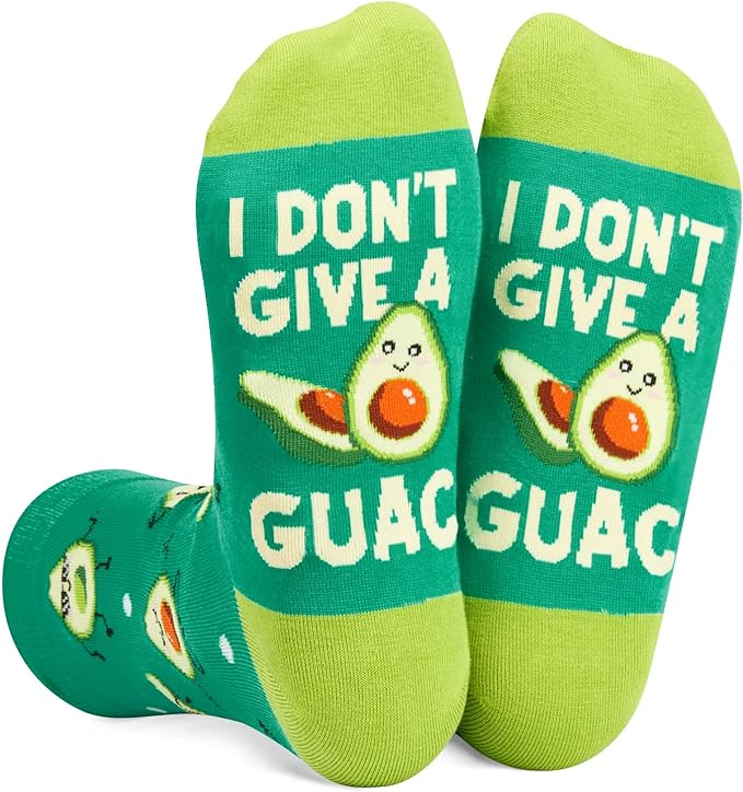 HAPPYPOP Funny Gifts for Avocado Lovers, 2023 Funny Avocado Socks for Women Men, Novelty Avocado Fruit Sock