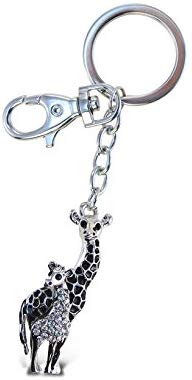 Puzzled Giraffe Sparkling Charm Elegant Keychain