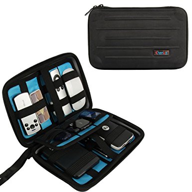 Portable EVA Hard Drive Travel Organizer Electronics Cables Accessories /Hard Drive Portable Hard Drive Case Small Bag for Electronics (Black)