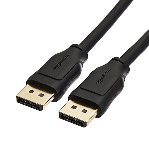 AmazonBasics 8K DisplayPort to DisplayPort 1.4 Cable with 4K@120Hz, 8K@60Hz Video Resolution and HDR Support - 6 Feet