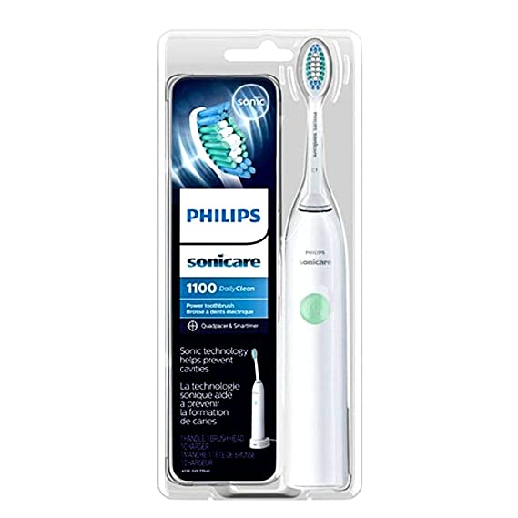 Philips Sonicare HX3411/05 Electric Toothbrush DailyClean 1100 with QuadPacer & Smartimer - (Mint Blue)