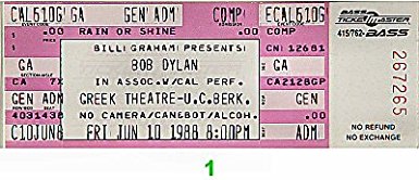 Bob Dylan 1980s Ticket
