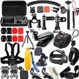 Soft Digits 50-in-1 Basic Common Outdoor Sports Kit Accessories for All Sj4000 Sj5000 Sj6000 Sports Cameras for Gopro Hero4 Silver Black Hero 4 3 3