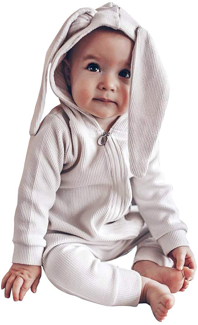 Simplee kids Unisex Baby Boy Girl Romper Cotton Bodysuits Bunny Baby Pajamas Baby Clothes for 0-3 Years