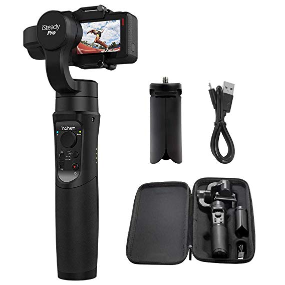 Hohem iSteady Pro 3-Axis Handheld Gimbal Stabilizer, APP Controls for Auto Panoramas,12h Run-Time, Time-Lapse & Tracking for Gopro Hero 6/5/4/3, Yi Cam 4K, AEE, SJCAM Sports Cams (iSteady Pro)