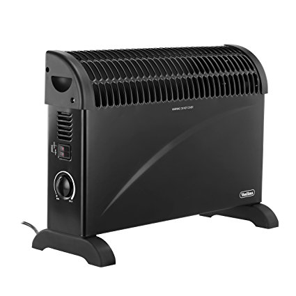 VonHaus 2000W Convector Heater with Free 2 Year Warranty, 3 Heat Settings and Adjustable Thermostat - Black