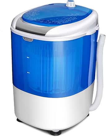 COSTWAY Mini Portable Washing Machine, 5.5 lbs Washing Capacity, Compact Laundry Washer with Durable Design, Single Tub, Rotary Controller, Small Washer Machine for Home Apartment Dorms and RV, Blue