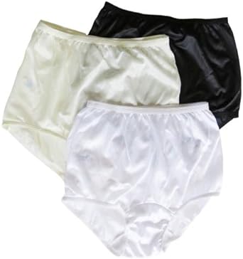 Brand - Classic Nylon Panties For Women Full Cut, High Rise Briefs - Pack of 3 (New and Improved Fit)