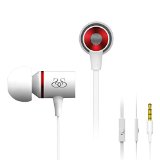 Sound Intone I66 Stereo Metal Earphones Noise Isolating Bass In-ear Headphones with Microphone White