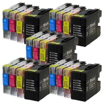 Prestige Cartridge LC1280/LC1240 Ink Cartridges for Brother MFC-J5910DW, MFC-J6510DW, MFC-J6710D, MFC-J6710DW, MFC-J6910DW - Black/Cyan/Magenta/Yellow (Pack of 20)