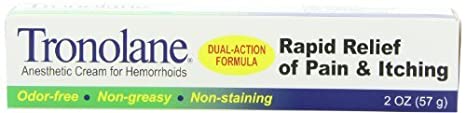 Tronolane Anesthetic Cream for Hemorrhoids, Dual-Action Formula, 2 Ounce