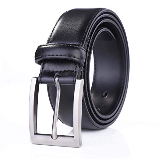 Weifert Men's Dress Belt Black Leather Belts for Jeans