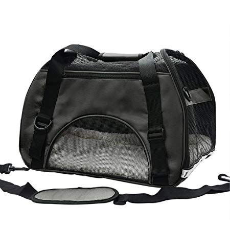 Pet Cuisine Breathable Soft-Sided Pet Carrier, Cats Dogs Travel Crate Tote Portable Handbag Shoulder Bag Outdoor Black S