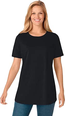 Woman Within Women's Plus Size Perfect Short-Sleeve Crewneck Tee