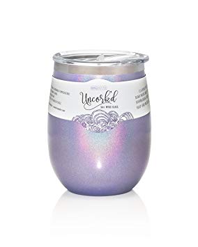 BrüMate Uncork'd XL With Splash-proof Lid - Made Of Vacuum Insulated Stainless Steel - 14 Oz (Glitter Violet)
