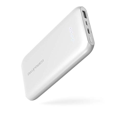 USB C Power Bank RAVPower 10000mAh Portable Charger, Ultra-Slim 10000 Phone Charger with 5V/3A Type-C Port Power Pack Battery Pack for Nintendo Switch, Galaxy S8, Google Pixel 2, iPhone, iPad and More