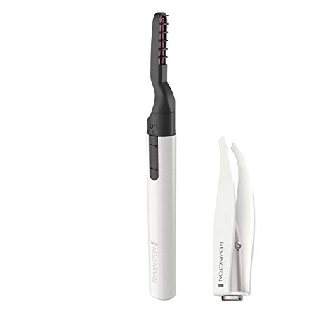 Remington Reveal Lash & Brow Kit, Heated Eyelash Curler and Precision Tweezers with LED light (EC300B)