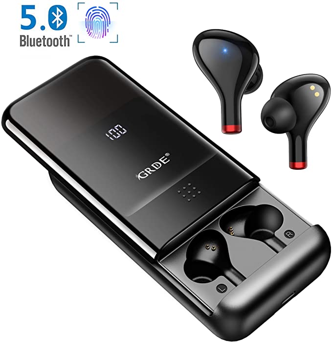 Wireless Earbuds, Bluetooth 5.0 Headphones, 500H Playtime with 10000mAh Charging Case as Power Bank, CVC 8.0 Noise Canceling Stereo Sound TWS Bluetooth Earbuds IPX5 Waterproof for Running, Gym & Sport