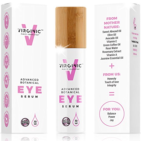 Eye Serum Cream Roller Bottle With Vitamin A And E For Dark Circles Puffiness Bags Wrinkles Fine Lines Face Gel Oil Great Results After Using Natural Moisturizer Above Organic Retinol Vegan Anti Aging