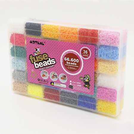 66,600PCS mini perler beads C-2.6mm 36 colors box set educational toys artkal mini fuse beads CC36