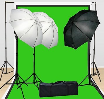 Fancierstudio Lighting Kit 3 Point Lighting Kit With Three 6'x9' Muslin Backdrop And Background Stand By Fancierstudio FH4046