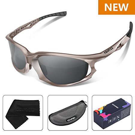 KKUP2U Polarized Sports Sunglasses for Men and Women Cycling, Baseball, Running, Riding, Golf, Fishing, TR91 Frame, 400 UV Protection Glasses