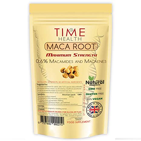 Maca Root Superior 6000mg Super HIGH Strength - Maximum Benefits - Superior Quality 0.6% macamides and macaenes - UK Manufactured - Zero Additives (120 Capsules)