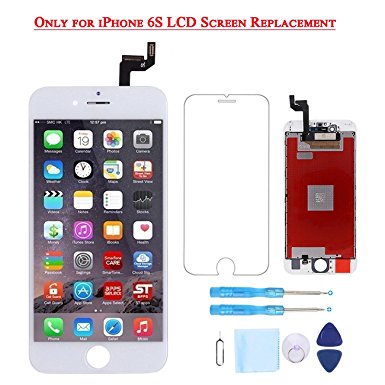 Screen Replacement for iPhone 6S White 4.7" LCD Display Touch Digitizer Frame Assembly Full Repair Kit and Screen Protector