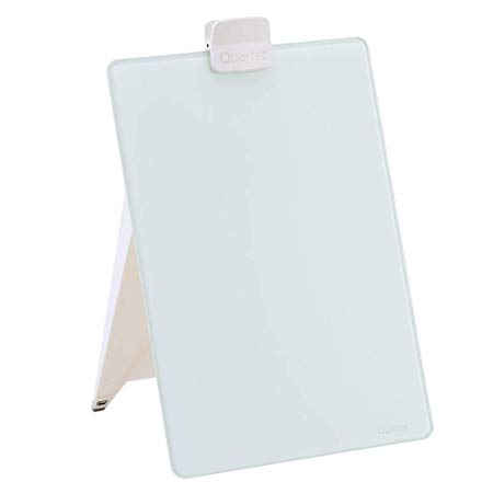 Quartet Glass Dry Erase Board, Desktop Easel Whiteboard/White Board, 9" x 11", White Surface, Frameless